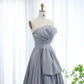 Pleated Strapless Formal Evening Dress