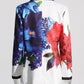 Colorblock Floral Blazer and High Waist Pants Set