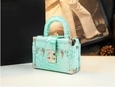 Crocodile Print Genuine Leather Square Handbag