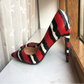 Striped Snakeskin Pointed Toe Shoes