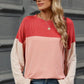 Contrast Round Neck Long Sleeve T-Shirt