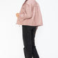 Drawstring Hem PU Leather Zip Up Jacket