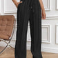 Drawstring Wide Leg Pants with Pockets