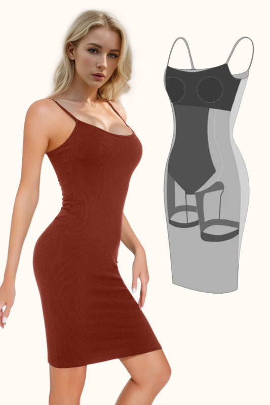 Built-In Shapewear Scoop Neck Sleeveless Dress