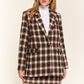 And The Why Plaid Brushed One Button Blazer