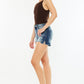 Kancan High Waist Raw Hem Denim Shorts