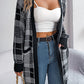 Plaid Open Front Long Sleeve Cardigan