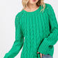 Cable-Knit Long Sleeve Sweater