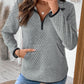 Texture Half Zip Long Sleeve Sweatshirt