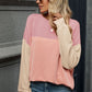 Contrast Round Neck Long Sleeve T-Shirt