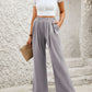 Elastic Waist Wide Leg Pants