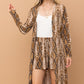 Snake Print Kimono Open Front Longline Cardigan