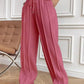 Drawstring Wide Leg Pants with Pockets