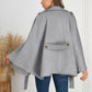 Double-Breasted Tie Waist Poncho