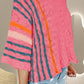 Striped Boat Neck Three-Quarter Sleeve Knit Top