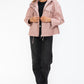 Drawstring Hem PU Leather Zip Up Jacket