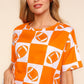 Football Checkered Print Short Sleeve T-Shirt