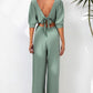 V-Neck Half Sleeve Jumpsuit