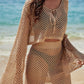 Openwork Flare Sleeve Top and Skirt Cover Up Set