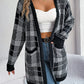 Plaid Open Front Long Sleeve Cardigan