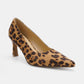 Faux Suede Leopard Point Toe Pumps