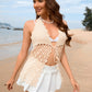 Tied Openwork Halter Neck Cover-Up