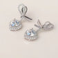 2 Carat Moissanite 925 Sterling Silver Heart Earrings