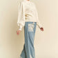 Lace Applique Wide Leg Jeans