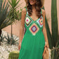 Geometric V-Neck Spaghetti Strap Cover Up Dress