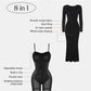 Built-In Shapewear Square Neck Long Sleeve Maxi Dress