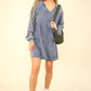 Mineral Washed Oversized A-Line Mini Dress