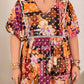 Plus Size Printed V-Neck Half Sleeve Maxi Dress