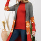 Floral Color Block Open Front Cardigan