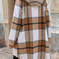 Drawstring Plaid Zip Up Long Sleeve Hooded Outerwear