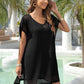 Slit Openwork V-Neck Cover-Up