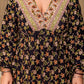 Plus Size Floral V-Neck Balloon Sleeve Dress