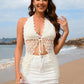 Tied Openwork Halter Neck Cover-Up