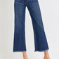 RISEN Raw Hem Cropped Wide Leg Jeans