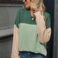 Contrast Round Neck Long Sleeve T-Shirt