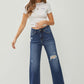 RISEN High Rise Distressed Wide Leg Jeans