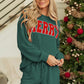 MERRY Round Neck Long Sleeve Top and Shorts Lounge Set