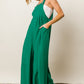 Texture Sleeveless Wide Leg Jumpsuit