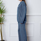 Dropped Shoulder Sweater and Long Pants Set