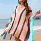 Openwork Color Block Plunge Cover-Up