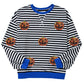 Pumpkin Striped Round Neck Long Sleeve Sweatshirt