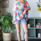 Color Block Waffle Oversized T-Shirt