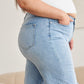 Tummy Control High Waist Raw Hem Distressed Jeans