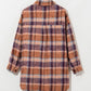 Plus Size Plaid Collared Neck Long Sleeve Jacket