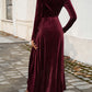 Split Surplice Long Sleeve Midi Dress