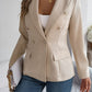 Decorative Pocket Flap Lapel Collar Long Sleeve Blazer